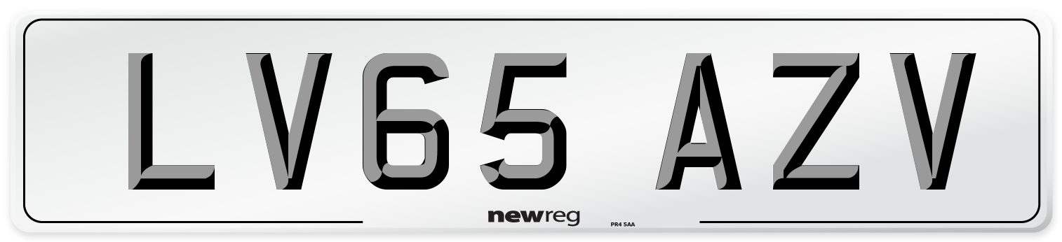 LV65 AZV Number Plate from New Reg
